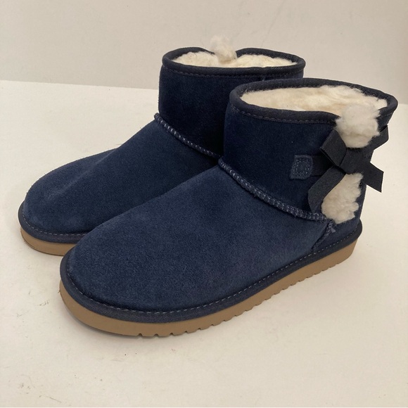 Koolaburra UGG Victoria Mini Boots Blue Suede Size US 7 - Picture 2 of 11